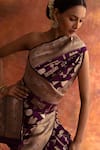 Buy_Neitri_Purple Banarasi Silk Handwoven Hyacinth Saree With Blouse 