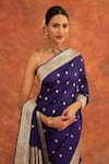 Neitri_Blue Banarasi Silk Handwoven Iris Saree With Running Blouse _Online_at_Aza_Fashions