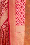 Neitri_Pink Banarasi Silk Handwoven Peony Saree With Running Blouse _Online_at_Aza_Fashions