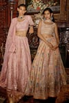 Buy_Saundh_Pink Blouse Raw Silk (bemberg X Kumari Bahara And Gota Bridal Lehenga Set _Online_at_Aza_Fashions