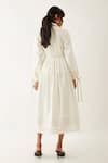 Shop_Son Of A Noble Snob_Off White Cotton Satin Print Lanes Collared Masa Forest Panelled Dress _at_Aza_Fashions