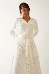 Buy_Son Of A Noble Snob_Off White Cotton Satin Print Elements Lapel Collar Molly Dress _Online_at_Aza_Fashions