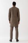 Shop_Son Of A Noble Snob_Grey Cotton, Linen Mateo Pintucked Kurta With Trouser _at_Aza_Fashions