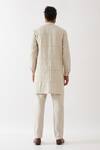 Shop_Son Of A Noble Snob_Ivory Linen Piping Mateo Pintucked Texture Kurta With Trouser _at_Aza_Fashions