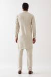 Shop_Son Of A Noble Snob_Ivory Linen Gabriel Pintuck And Stitchline Embroidered Kurta With Trouser _at_Aza_Fashions