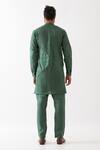Shop_Son Of A Noble Snob_Green Linen Gabriel Pintuck And Stitchline Work Kurta With Trouser _at_Aza_Fashions