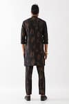 Shop_Son Of A Noble Snob_Black Linen Carson Meteor Kurta With Trousers _at_Aza_Fashions