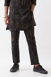 Shop_Son Of A Noble Snob_Black Linen Carson Meteor Kurta With Trousers _Online_at_Aza_Fashions