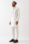 Buy_Son Of A Noble Snob_White Linen Carson Meteor Pintuck Kurta With Trousers _Online_at_Aza_Fashions