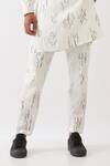 Shop_Son Of A Noble Snob_White Linen Carson Meteor Pintuck Kurta With Trousers _Online_at_Aza_Fashions