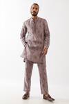 Buy_Son Of A Noble Snob_Purple Linen Emmett Circuit Print Kurta With Trousers _at_Aza_Fashions