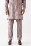 Buy_Son Of A Noble Snob_Purple Linen Emmett Circuit Print Kurta With Trousers _Online_at_Aza_Fashions