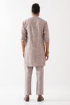 Shop_Son Of A Noble Snob_Purple Linen Luka Dominos Print Kurta With Trousers _at_Aza_Fashions