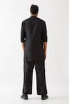 Shop_Son of A Noble Snob_Black 100% Linen Finn Short Plain Kurta And Trouser Set _at_Aza_Fashions