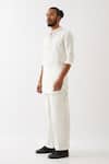 Buy_Son Of A Noble Snob_White Linen Finn Straight Kurta And Trouser Set _Online_at_Aza_Fashions