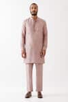 Buy_Son Of A Noble Snob_Purple Silk Beads Tristan Embroidered Kurta And Trouser Set _Online_at_Aza_Fashions