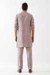 Shop_Son Of A Noble Snob_Purple Linen Embroidery Diego Element Printed Kurta With Pant _at_Aza_Fashions
