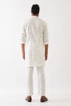 Shop_Son Of A Noble Snob_White Linen Embroidery Diego Element Printed Straight Kurta With Pant _at_Aza_Fashions