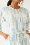 Shop_Son of A Noble Snob_Off White Cotton Satin Print Spaces Round Silie Button Down Dress _Online_at_Aza_Fashions