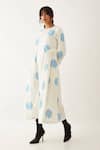 Buy_Son of A Noble Snob_Off White Cotton Satin Printed Spot Round Amore Dress _Online_at_Aza_Fashions