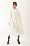 Buy_Son of A Noble Snob_Off White Cotton Satin Printed Iris Round Hazel Dress _at_Aza_Fashions