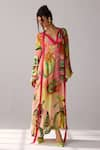 Verb by Pallavi Singhee_Pink Double Georgette Print Floral V Neck Maxi Dress _Online_at_Aza_Fashions