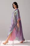 Verb by Pallavi Singhee_Purple Tulle Embellished Sequins V Neck Kaftan _Online_at_Aza_Fashions