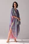 Buy_Verb by Pallavi Singhee_Purple Tulle Embellished Sequins V Neck Kaftan _Online_at_Aza_Fashions