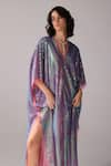 Shop_Verb by Pallavi Singhee_Purple Tulle Embellished Sequins V Neck Kaftan _Online_at_Aza_Fashions