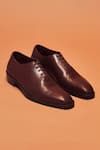 Buy_Dmodot_Brown Cubano Bruno Slip On Oxford Shoes _at_Aza_Fashions