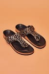 Buy_Dmodot_Black Leopard Print Pelle Corko Sandals _at_Aza_Fashions