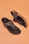 Dmodot_Black Leopard Print Pelle Corko Sandals _Online_at_Aza_Fashions