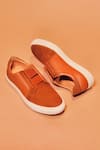 Shop_Dmodot_Brown Scarpo Tobacco Slip On Sneakers _at_Aza_Fashions