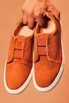 Dmodot_Brown Scarpo Tobacco Slip On Sneakers _Online_at_Aza_Fashions