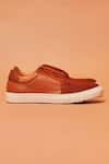 Buy_Dmodot_Brown Scarpo Tobacco Slip On Sneakers _Online_at_Aza_Fashions