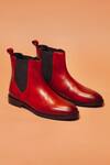 Buy_Dmodot_Red Sprazo Bordo Chelsea Boots _at_Aza_Fashions