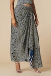 Buy_Gulabo By Abu Sandeep_Blue Modal, Satin Embroidery Bandhani Print Draped Skirt _Online_at_Aza_Fashions