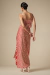 Shop_Gulabo By Abu Sandeep_Red Modal Satin Printed Bandhani Front Slit Skirt _at_Aza_Fashions