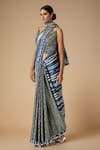 Buy_Gulabo by Abu Sandeep_Blue Modal Satin Printed Bandhani Saree _Online_at_Aza_Fashions