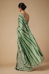 Shop_Gulabo by Abu Sandeep_Green Modal Satin Printed Bandhani Leheriya Saree _at_Aza_Fashions