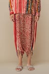 Gulabo by Abu Sandeep_Red Modal Satin Print Bandhej And Ghungroo Embellished Shirt With Harem Pant _at_Aza_Fashions