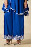 Buy_Gulabo By Abu Sandeep_Blue Rayon Tassels, Embroidery Collared Geometric Yoke Tunic With Pant 
