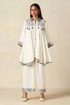 Buy_Gulabo By Abu Sandeep_Off White Rayon Tassels, Embroidery Metallic Applique Work Tunic With Pant _at_Aza_Fashions