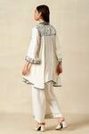 Shop_Gulabo By Abu Sandeep_Off White Rayon Tassels, Embroidery Metallic Applique Work Tunic With Pant _at_Aza_Fashions