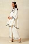 Shop_Gulabo By Abu Sandeep_Off White Rayon Tassels, Embroidery Metallic Applique Work Tunic With Pant _Online_at_Aza_Fashions