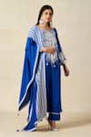 Buy_Gulabo By Abu Sandeep_Blue Rayon Tassels, Metallic Thread Round Geometric Pattern Embroidered Kurta _at_Aza_Fashions