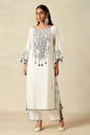 Buy Gulabo By Abu Sandeep Off White Rayon Embroidered Metallic Applique Geometric Pattern Yoke Kurta Online at Aza Fashions Buy_Gulabo By Abu Sandeep_Off White Rayon Embroidered Metallic Applique Geometric Pattern Yoke Kurta _Online_at_Aza_Fashions