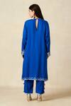 Shop Gulabo By Abu Sandeep Blue Rayon Metallic Thread Geometric Embroidered Yoke Kali Kurta With Pant at Aza Fashions Shop_Gulabo By Abu Sandeep_Blue Rayon Metallic Thread Geometric Embroidered Yoke Kali Kurta With Pant _at_Aza_Fashions