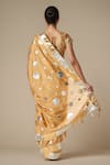 Shop_Gulabo by Abu Sandeep_Beige Modal Chanderi Embroidered Gota Lace Circle Work Saree _at_Aza_Fashions