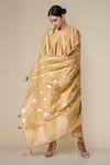 Buy_Gulabo by Abu Sandeep_Beige Modal Chanderi Embroidered Gota Lace Dupatta _at_Aza_Fashions